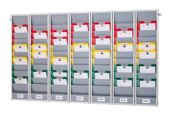 Tableau enfichable Eichner basé sur le principe Kanban, gris clair, tableau de 7, longueur : 230 cm, 9089-00012