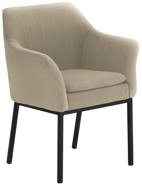 Fauteuil Mayer Sitzmöbel , structure à 4 pieds en métal noir, coussin d'assise solidement cousu à la chaise, taupe, 2524_03_30484