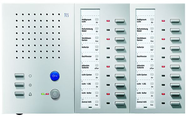 Poste intérieur audio TCS pour appels mains libres série IMM 5 + 10 + 10 boutons, montage en saillie blanc, IMM2110-0140