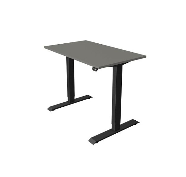 Table compacte Kerkmann L 1000 x P 600 mm, réglable en hauteur électriquement de 740 à 1230 mm, graphite, 10180412