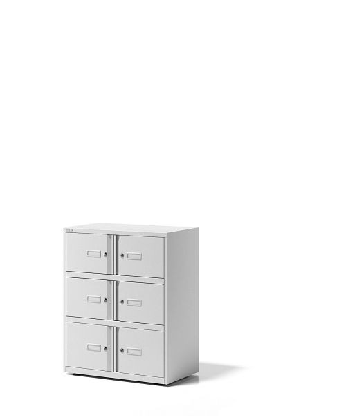 Bisley Office Lodge Essentials, 6 portes : 4x H 267 & 2x H 304 mm, blanc signalisation, YELD0810696