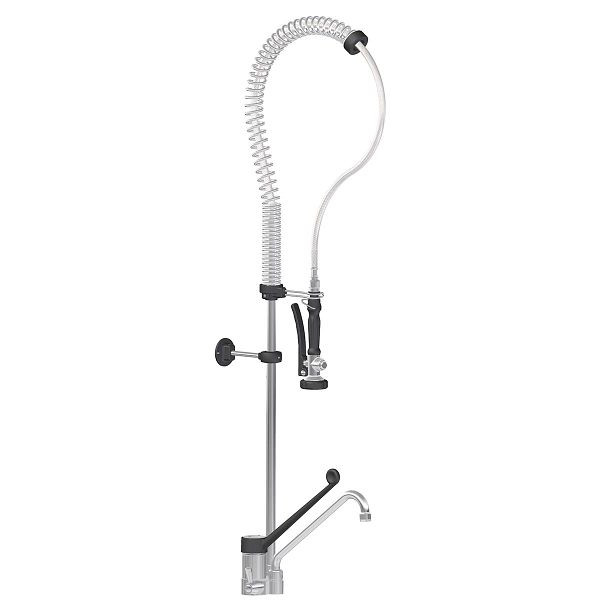 Vaporisateur pour lave-vaisselle Vaiotec TOPLINE avec mitigeur - monotrou, tuyau haute pression en acier inoxydable env. 1200 mm, 10531