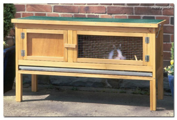 Clapier à lapin Metra, maison pour petits animaux 116 x 66 x 45 cm, 10010