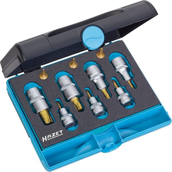 Jeu d'outils Hazet TORX®, carré creux 6,3 mm, carré creux 10 mm, carré creux 12,5 mm, profil intérieur TORX®, nombre d'outils : 10, 1557/10