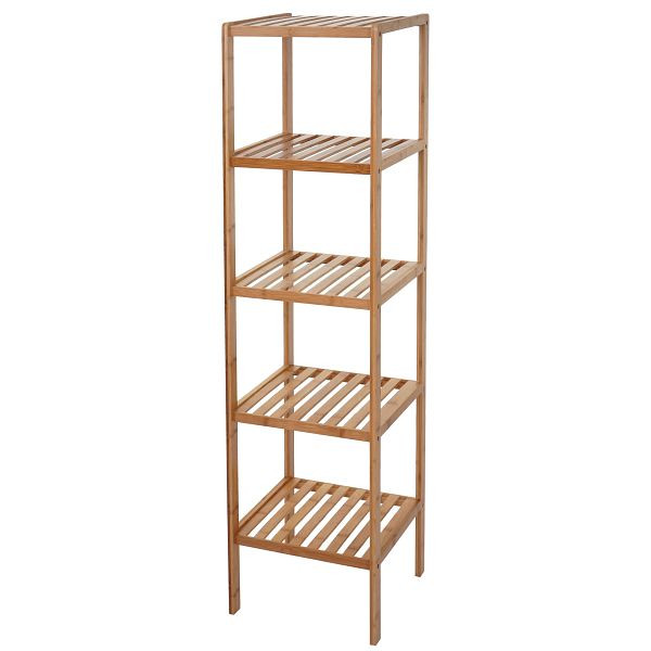 Étagère de salle de bain Mendler HWC-B18, étagère debout pour meuble de salle de bain, bambou, 140x34x33cm, 57552