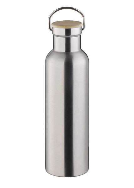 Bouteille isotherme APS, Ø 7,5 cm, hauteur : 29,5 cm, 0,75 litre, inox 18/8, mat, avec anse, 66906