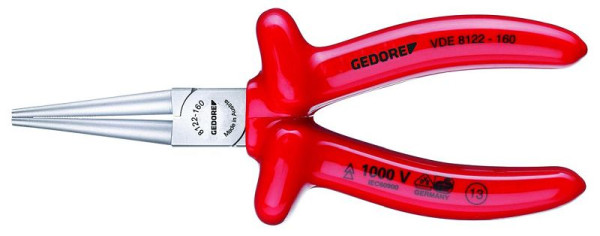 Pince à bec rond GEDORE VDE avec isolation par immersion, 6717110