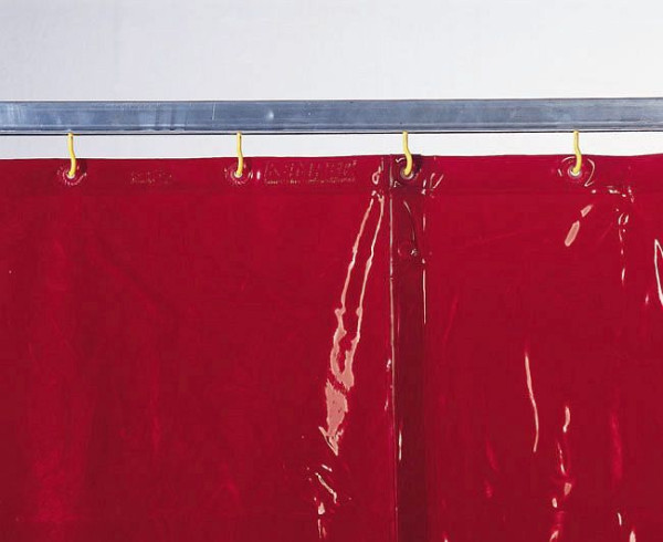 Rideau de protection contre les soudures ELMAG rouge, largeur : 1300 x hauteur : 2200x0,4 mm selon prEN 1598/1994, 56252