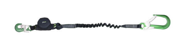 Longe en sangle élastique Kratos avec absorbeur d'énergie et 2 mousquetons à verrouillage automatique, longueur maximale 2 m, FA3072320
