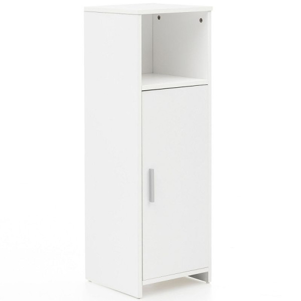 Meuble de salle de bain Wohnling 30 x 95,5 x 30 cm en bois blanc avec porte et compartiment de rangement, WL5.753