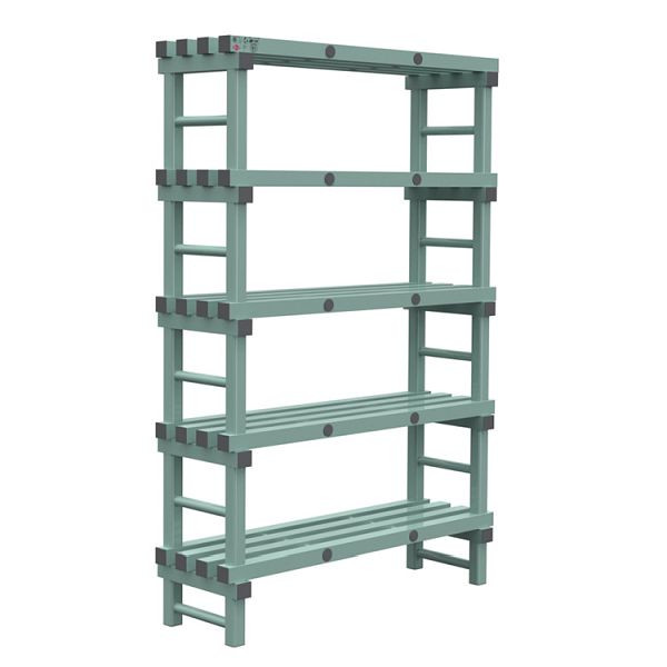 Etagère Euro REA 1200x400x1850mm, 5 montants au pas de 350mm, 308.171