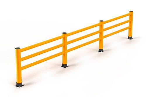Main courante Ampere en plastique, pour délimiter les zones piétonnes, L 8000 mm, jaune, 304896