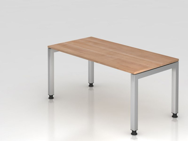 Bureau Hammerbacher pied U carré 160x80cm noyer, forme rectangulaire, plateau flottant, VJS16/N/S
