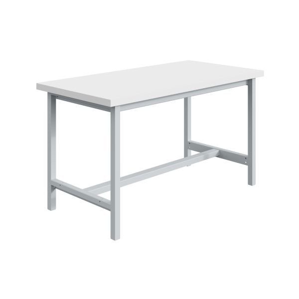 Etabli SOFAME PTH L 1200 x P 750 x H 838 mm, plan de travail mélamine 38 mm, gris clair RAL 7035, W010020029GC