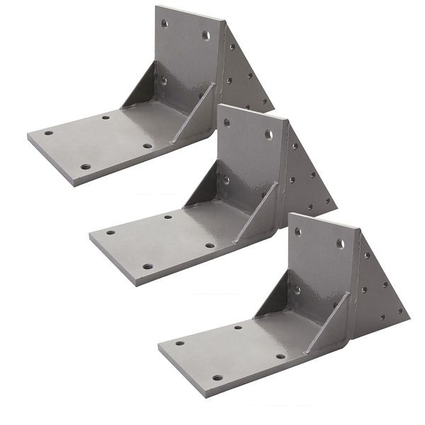 Mendler lot de 3 adaptateurs de chevron pour store cassette T124, adaptateur de support de chevron, gris, 3x76443