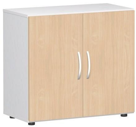 armoire à portes battantes geramöbel avec pieds, amortisseur de porte inclus, non verrouillable, 800x420x752, hêtre/blanc, S-382100-BW