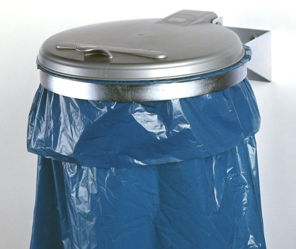 Console VAR, poubelle galvanisée avec couvercle en plastique, argent, 1091
