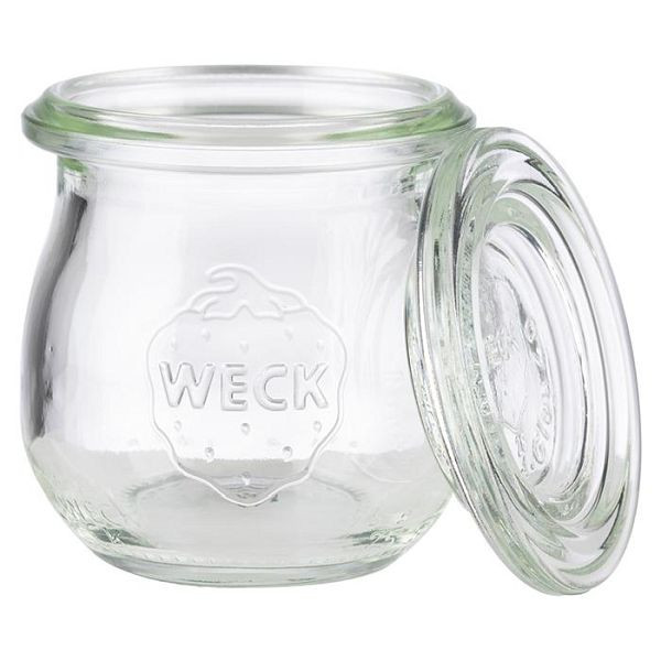 Pot APS Weck avec couvercle, Ø 5,5 cm, hauteur : 6 cm, forme mini tulipe 75 ml, lot de 12, 82350
