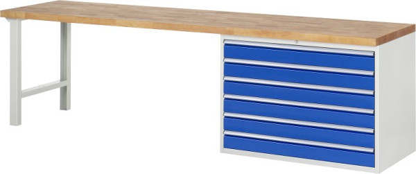 Etabli RAU série 7000 - modèle 7716, L3000 x P700 x H890 mm, base système L3000 x P650 x H850 mm, 03-7716A1-307B4M.11