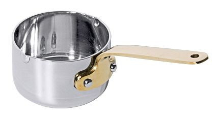 Casserole Contacto, plate 8,5 cm en acier inoxydable avec poignée en laiton, 3390/090