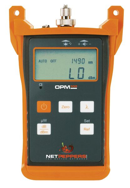 Mesureur de niveau optique NetPeppers pour mesures sur fibre optique OPM100, NP-FIBER100