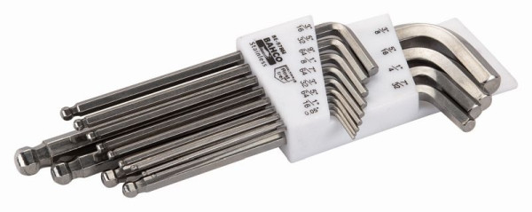 Jeu de tournevis coudés Bahco, acier inoxydable, 13 pièces, pouces, 0,05-3/8", BE-9786I