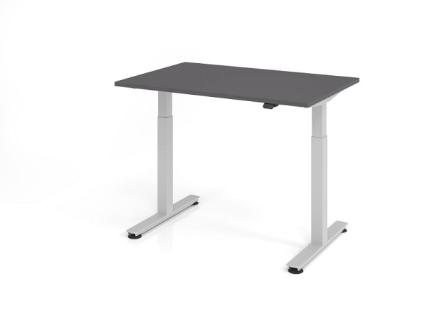 Hammerbacher bureau assis-debout électrique 120x80cm graphite, hauteur de travail 73 - 119 cm, VXMST12/G/S