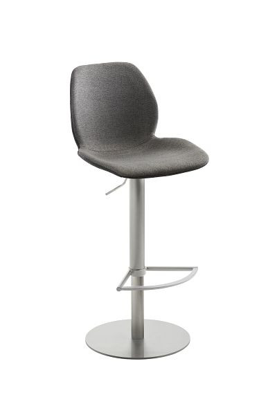 Mayer Sitzmöbel myMARCO, revêtement d'assise cuir synthétique PU noir vintage, tissu anthracite chiné, structure en acier inoxydable brossé, 1276_04_524