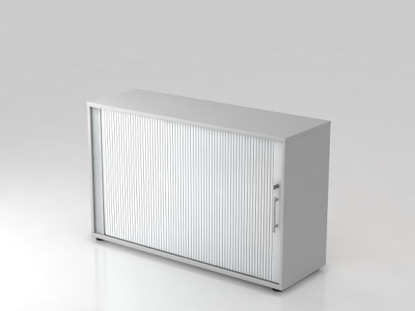 Armoire à volets roulants Hammerbacher horizontale, poignée de garde-corps 2OH 120 cm gris/argent, 120x40x74,8 cm (LxPxH), V1732S/5/S/RE