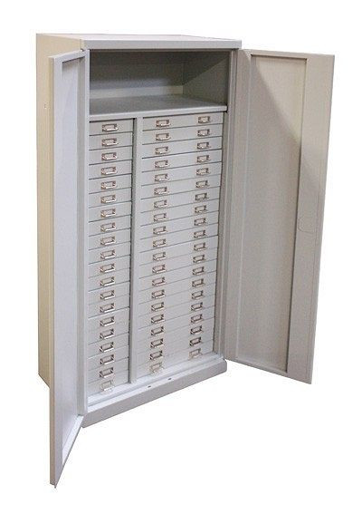 Armoire à tiroirs ADB 2x 20 PLUS, dimensions hors tout (L x P x H) : 80 x 41 x 179 cm, corps : gris clair (RAL 7035), revêtement par poudre, 40650