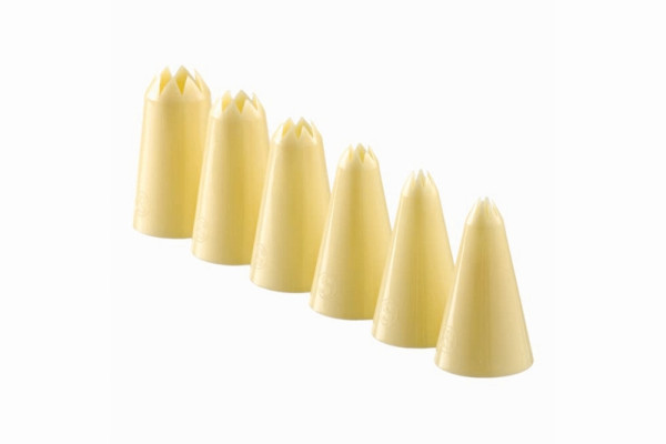 Set de buses étoile Schneider, 6 pièces, polyéthylène, ivoire, hauteur : 6 cm, 196530