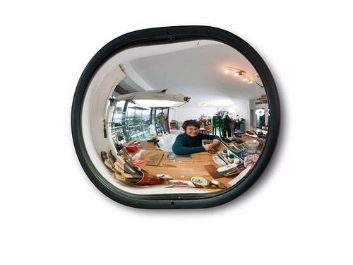 Miroir d'intérieur, verre acrylique avec bordure noire, distance d'observation 3 m, 207513