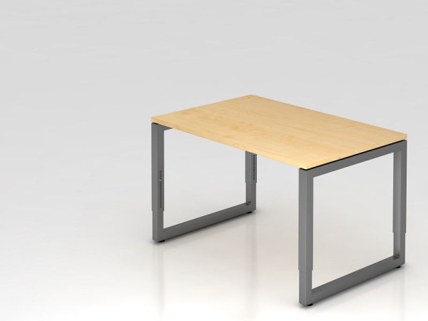 Bureau Hammerbacher O-foot carré 120x80cm érable/graphite, forme rectangulaire avec plateau flottant, VRS12/3/G