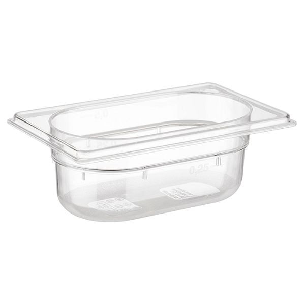 Bac APS GN 1/9, 17,6 x 10,8 cm, profondeur : 65 mm, polycarbonate, 0,6 litre, 82050