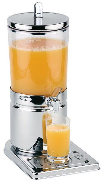 Distributeur de jus APS -TOP FRESH-, 21 x 32 cm, hauteur : 43 cm, acier inoxydable 18/8, SAN, 1 bloc réfrigérant dans le fond, 1 bloc réfrigérant dans le couvercle, 10800