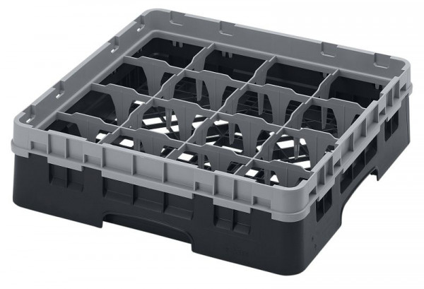 Cambro 16 compartiments Camrack® Rinse Rack 9,2 cm de hauteur maximale, Couleur : Noir, 16S318110
