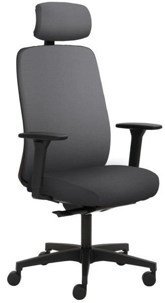 Chaise pivotante Mayer Sitzmöbel , piètement en plastique, accoudoirs 3D, appui-tête rembourré, gris, 2229_AV3D_KS_SYM++_30614