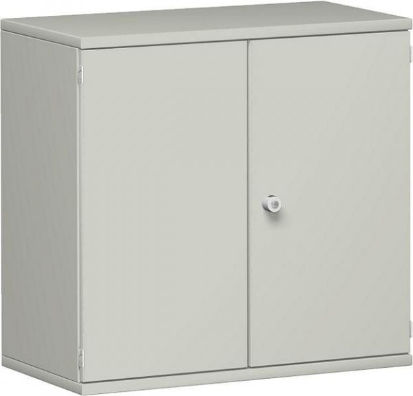 geramöbel armoire à portes battantes 1 étagère décorative, verrouillable, 800x425x768, gris clair/gris clair, N-10D208-LL