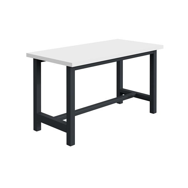 Etabli SOFAME CKS L 1200 x P 750 x H 830 mm, plan de travail RESITOP stratifié 30 mm, gris anthracite RAL 7016, W010160042GA