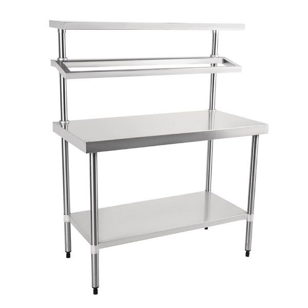 Table de travail Vogue en acier inoxydable avec plateau 120cm, CB908