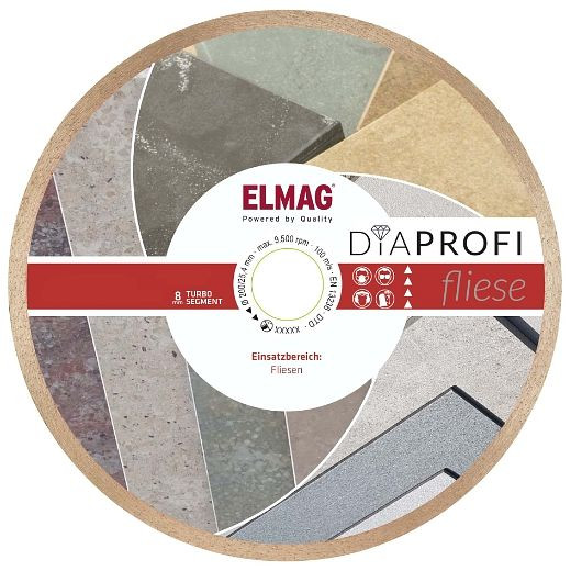 Disque diamant ELMAG DiaProfi TILE 300mm, alésage : 30,0mm (pour coupe à sec et humide), 62225