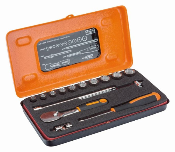 Jeu de clés à douille Bahco 1/4", métrique, 15 pièces, A6716DM