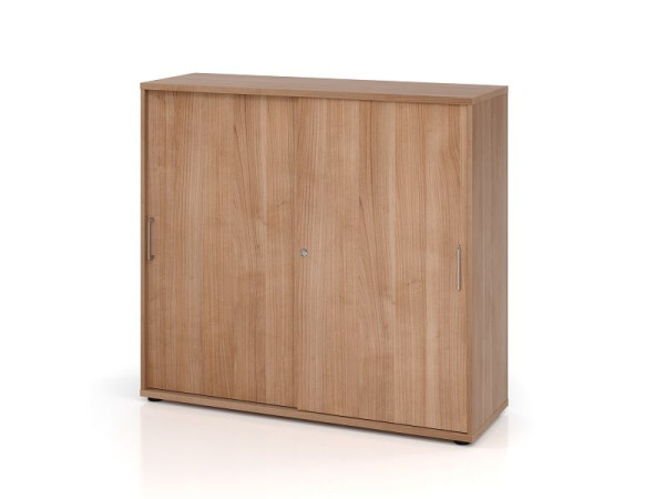 Armoire à portes coulissantes Hammerbacher 1753S BS, 3 OH, corps : noyer / façade : noyer, 120 x 40 x 110 cm (LxPxH), V1753S/N/N/BS