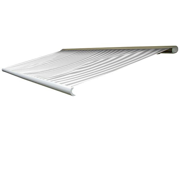 Housse de remplacement Mendler pour auvent T122, housse de remplacement cassette complète protection solaire 4x3m, acrylique gris-blanc, 76525