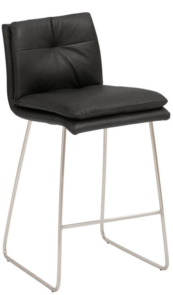 Tabouret de comptoir Mayer Sitzmöbel , piètement luge en acier inoxydable brossé, avec coussin intérieur supplémentaire, hauteur d'assise 67 cm, anthracite, 1231_K4_30487