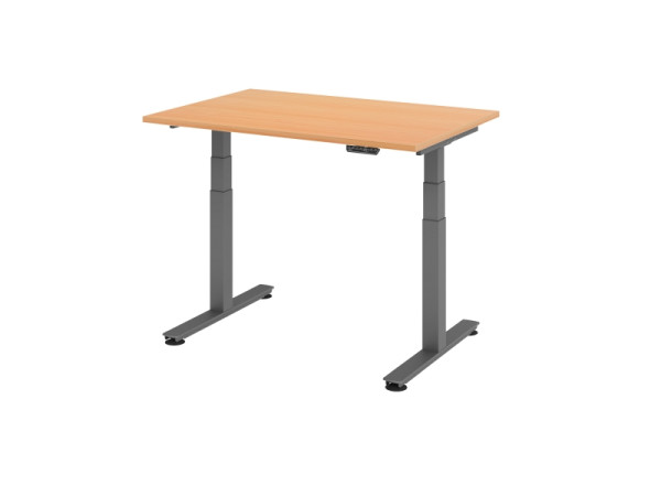 Hammerbacher bureau assis-debout électrique 120x80cm hêtre, VXDSM12/6/G
