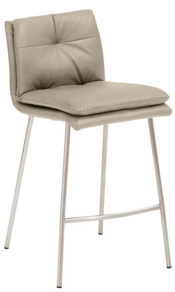 Tabouret de comptoir Mayer Sitzmöbel , structure à 4 pieds en acier inoxydable brossé, avec coussin intérieur supplémentaire, hauteur d'assise 67 cm, taupe, 1231_V4_30484