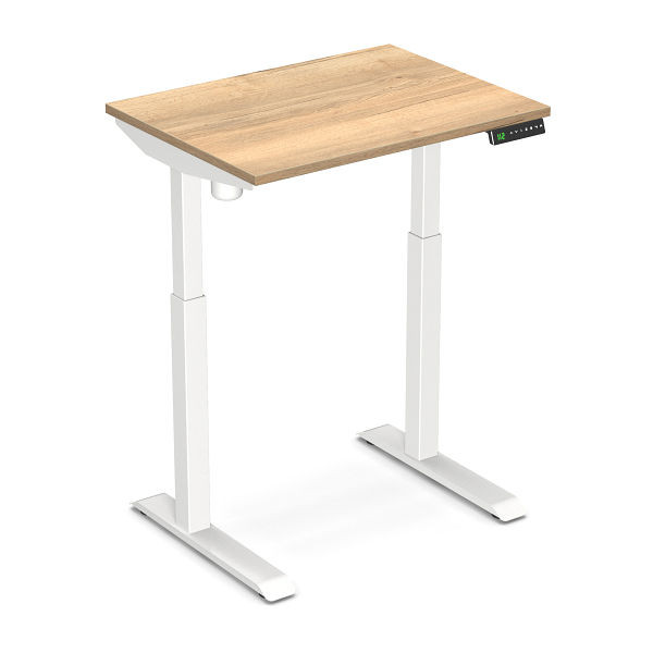 Bureau assis-debout Worktrainer StudyDesk (blanc / chêne naturel 80 x 60 cm), StD-xs-white-no