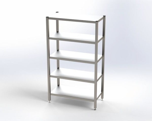 KEK Reinraumregal mit glatten Böden, BxTxH: 1000 x 500 x 1750 mm, 5372278200