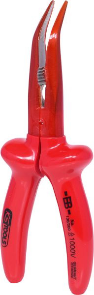 KS Tools Pince à bec effilé 1000 V, tête de travail revêtue, courbée, 200 mm, 117.1719